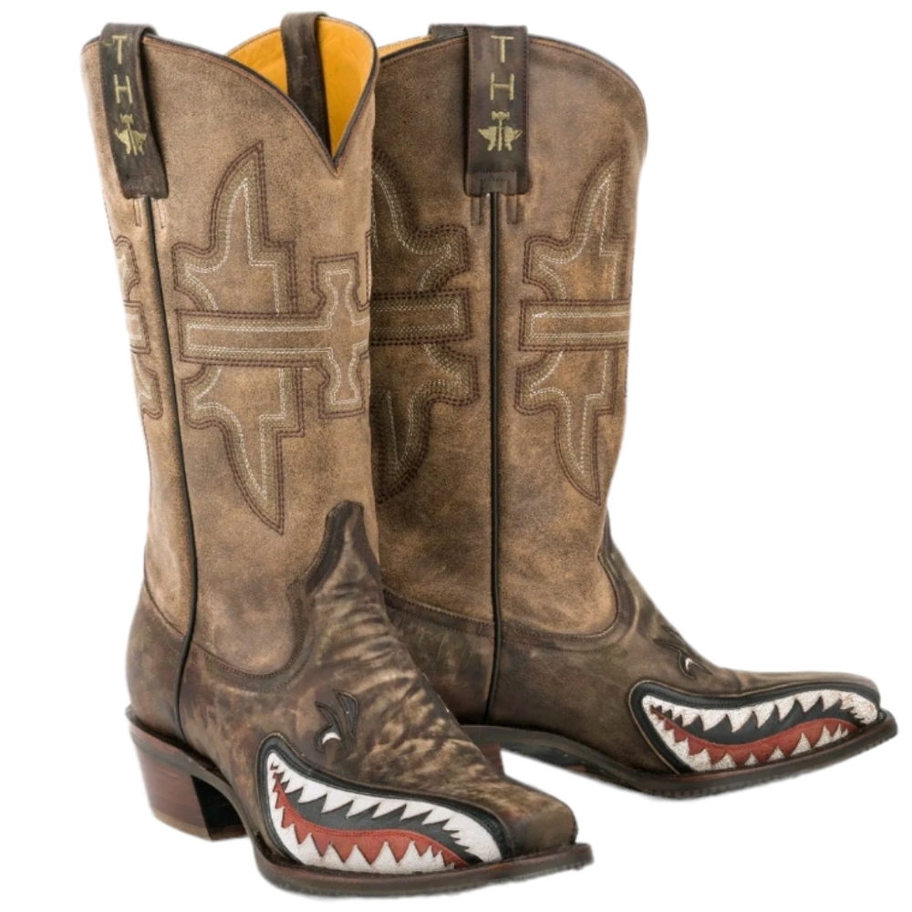 TIN HAUL "Sharky" Bomber Girl Pin-up cowboy western square toe boots NWT 11D